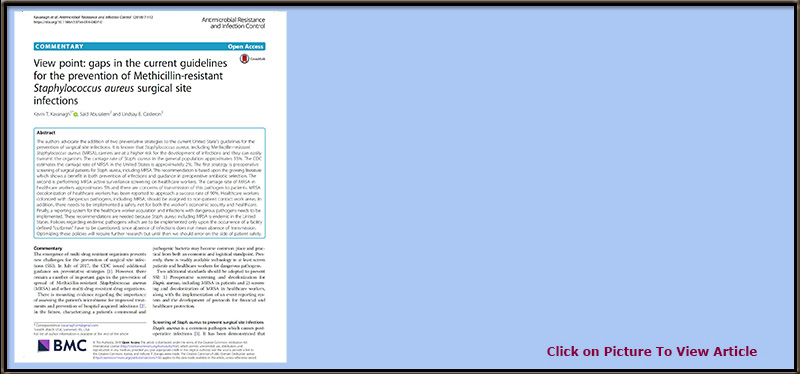 Slide 5 View point: gaps in the current guidelines for the prevention of Methicillin-resistant Staphylococcus aureus surgical site infections