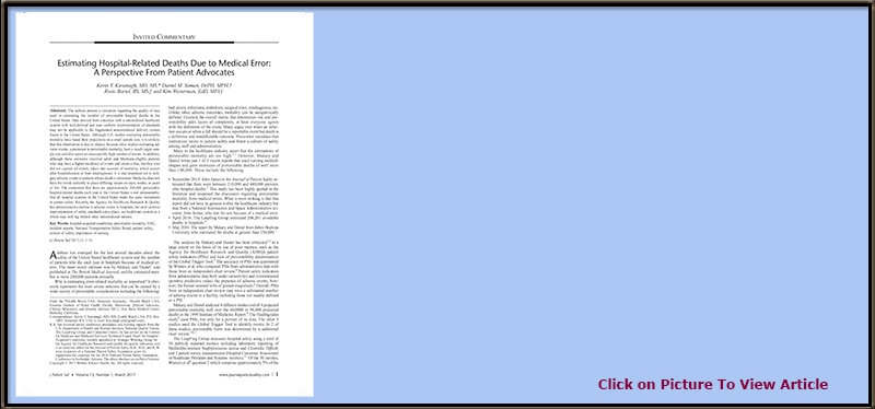 Slide 7  Estimating hospital-related deaths due to medical error:  A perspective from patient advocates