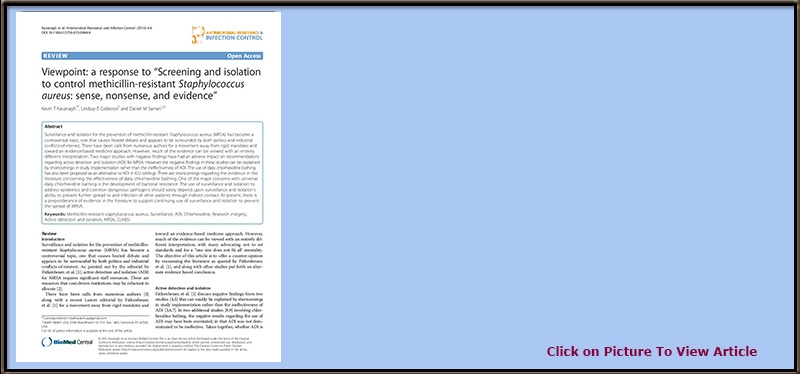 Slide 11  A response to “Screening and isolation to control methicillin-resistant Staphylococcus aureus:  sense, nonsense, and evidence”
