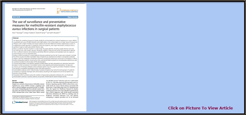 Slide 14  The use of surveillance and preventative measures for methicillin-resistant staphylococcus aureus infections in surgical patients