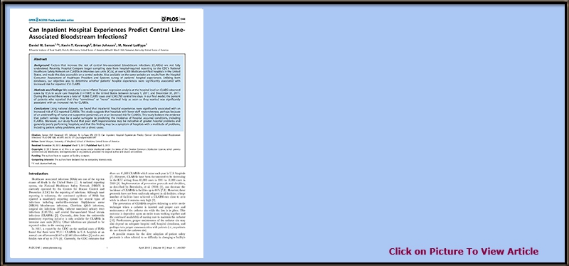 Slide 18  Can Inpatient Hospital Experiences Predict Central Line-Assoicated Bloodstream Infections
