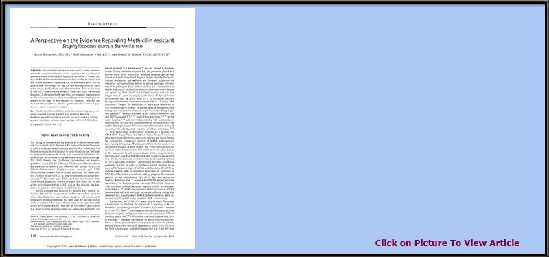Slide 22  A Perspective on the Evidence Regarding Methicillin-resistant Staphylococcus aureus Surveillance