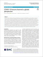 2021 White Paper: COVID-19 Lessons Learned: A Global Perspective  